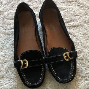Talbots Black Loafers with Gold Accent